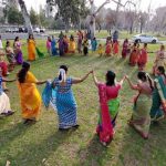 Ladies performing Kummi dance at Pongal Thiruvizha 2020 organized by SoCal Tamil Sangam
